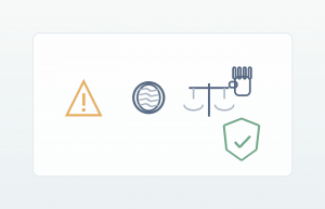 Illustration for the Betting Risks section with warning, balance, and safety icons emphasizing caution and responsible choices.